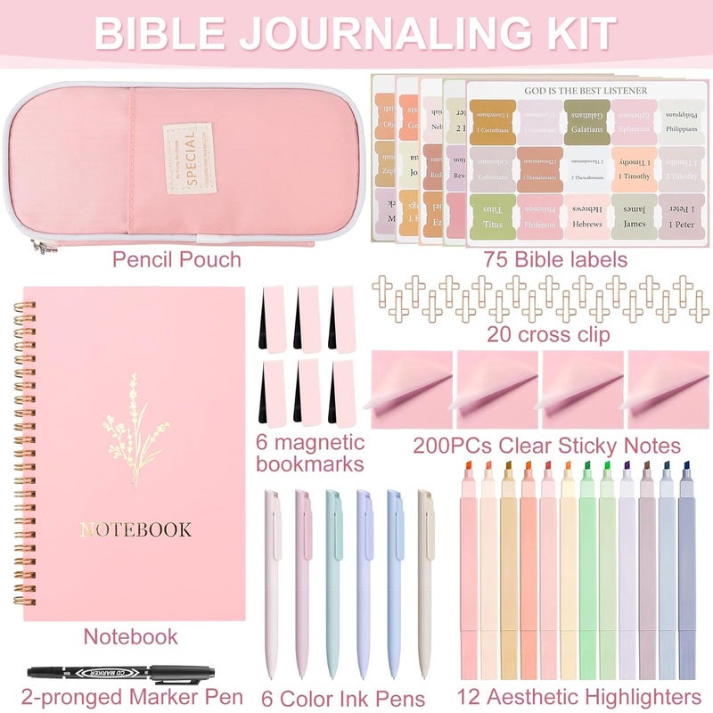 YOPCDJ Bible Study Supplies, Bible Journaling Kit, Bible Study Kit for Women, Aesthetic Book Annotation Kit, Bible Study Tools, Christian Gifts for Women, Christmas Gift - Image 2